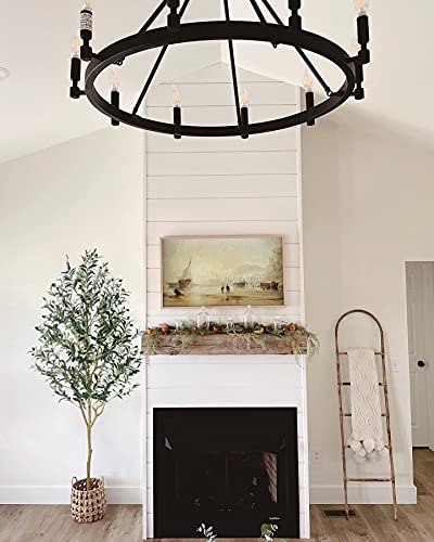 Tall Artificial Olive Tree with Planter - 6.23FT Faux Indoor Plant for Home & Office Decor