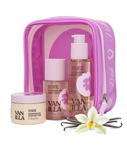 Victoria's Secret PINK Vanilla Gift Set - 3 Mini Fragrance & Body Care Items, 1 Fl Oz