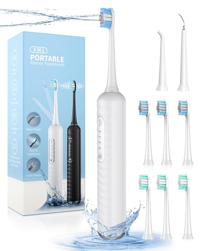 Electric Toothbrush with Water Flosser 3-in-1 Kit - White, 7 Modes for Adults