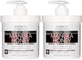Manuka Honey Body Cream with Collagen & Vitamin E - Hydrating Moisturizer for Dry Skin - 16Oz - Pack of 2