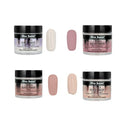 Mia Secret Cover Nail Acrylic Powder Set - White Peony, Porcelain, Piel Canela, Tan 1 oz Pack of 4