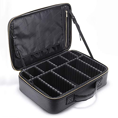 Large Waterproof Makeup Train Case with Adjustable Dividers – Portable Cosmetic Organizer for Women