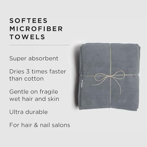 Microfiber Hair Towels 16x29 Inches - Fast-Drying, 10-Pack, Granite Blue