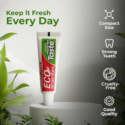 Bulk Travel Toothpaste Tubes 0.2 oz Fresh Mint Pack of 300 - TSA Approved Eco-Friendly