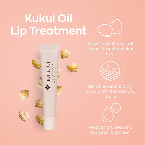 Hanalei Lip Treatment 2-Pack Bundle (Clear and Sand) | Made with Kukui Oil, Shea Butter, Agave, and Grapeseed Oil, Soothe Dry Lips (Cruelty free, Paraben free)