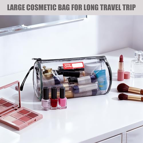 Rough Enough Large Travel Toiletry Bag Clear Cosmetic Sunscreen Pouch Lotion Bags Organizer for Traveling Family Beach Trip Skin Care Equipment Storage