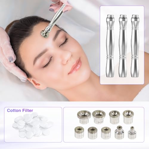UNOISETION Diamond Microdermabrasion Tips & Cotton Filters Set - 9 Tips & 250 Filters