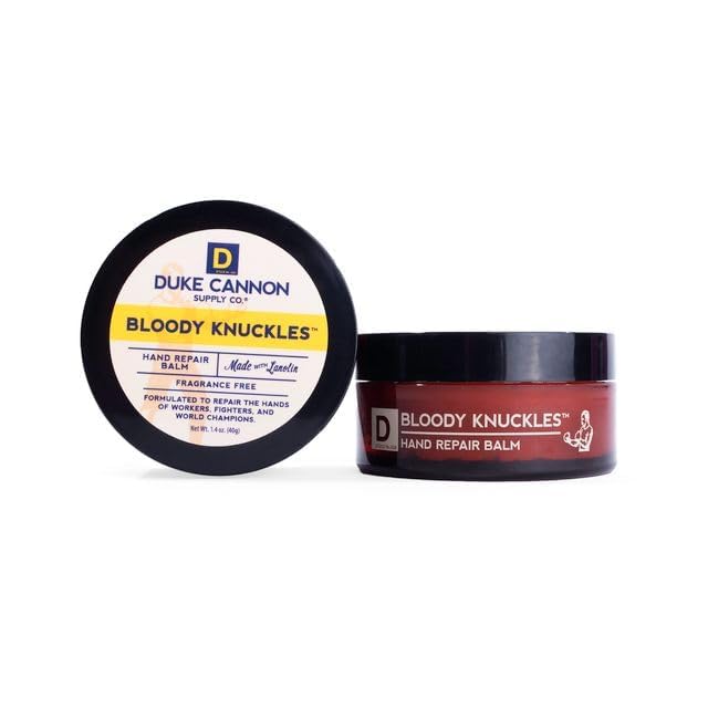 Duke Cannon Bloody Knuckles Hand Repair Balm - Travel Size 4 Pack, Unscented Moisturizer for Dry, Cracked Hands