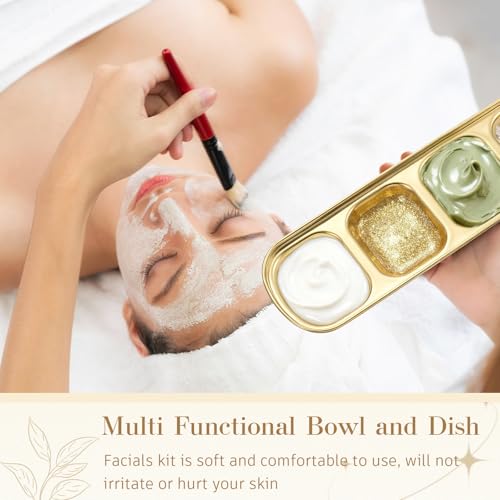 8 Pcs Esthetician Face Mask Trays Set - Gold Stainless Steel, Large, Professional Skincare Organizer