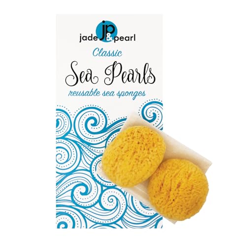 Natural Reusable Sea Sponges - Medium, 2 Pack for Gentle Cleansing