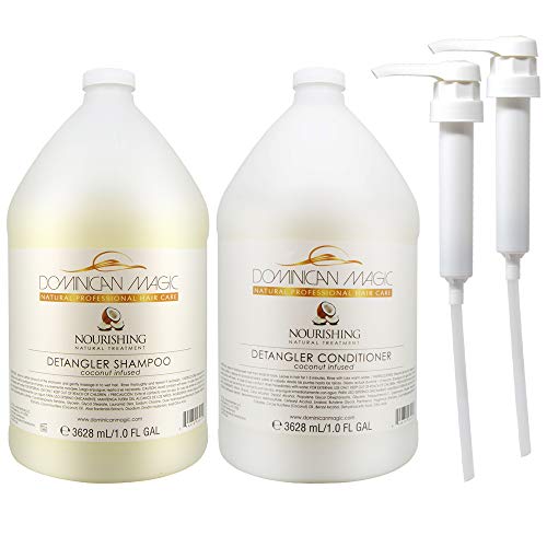 Coconut Detangler Shampoo & Conditioner Set - 1 Gallon with Pump