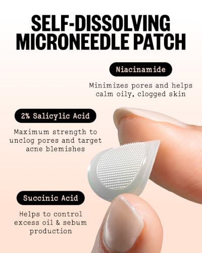Acne Patches for Early Breakouts - Microneedling Hydrocolloid Dots, 8 Count
