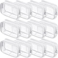 Weewooday 12 Large Clear PVC Cosmetic Bags with Zipper - White