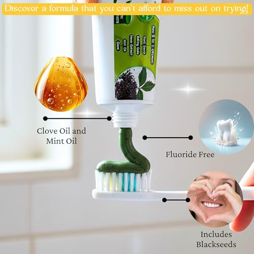 Organic Neem Tulsi Herbal Toothpaste Pack of 6 - Fluoride-Free, Vegan Oral Care