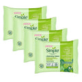 Simple Aloe Vera Sensitive Skin Facial Wipes - Waterproof Makeup Remover, 25 Count (4 Pack)