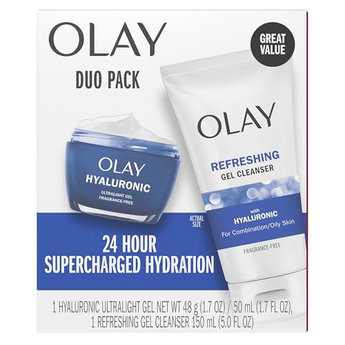 Hyaluronic Face Wash & Moisturizer Duo Set - Fragrance-Free, Hydrating Skincare