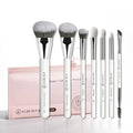 7-Piece Makeup Brush Set with Travel Bag for Face & Eyeshadow - Professional Quality