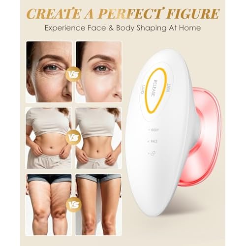 INTEO 3 in 1 Face & Body Sculpting Machine ? Rechargeable Beauty Device for Body Contouring, Cellulite Massager Tool with Red Light Therapy for Home Spa or Travel Self-Care