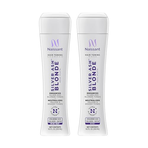 Blue Toning Shampoo & Hair Mask Set for Silver Blonde Hair - Neutralizes Brassy Tones