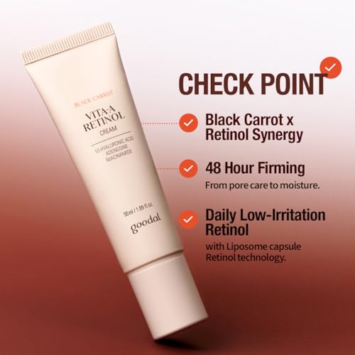 Black Carrot Retinol Moisturizer - Anti-Aging Face Cream with Niacinamide, Pore Minimizer, 48H Hydration
