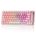 Wireless Mechanical Keyboard 75% Gasket Mount RGB with Multimedia Knob - Pink, Cocoa Cream V2 Switch