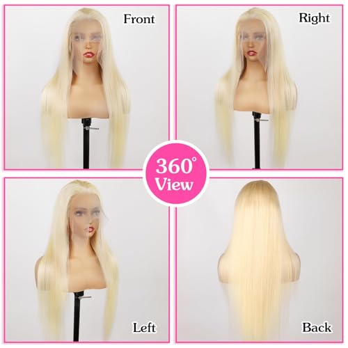 Resore 613 Blonde Lace Front Wig 26 Inch 13x6 HD Transparent Full & Thick Human Hair, Glueless, Pre-Plucked with Baby Hair Variation ST