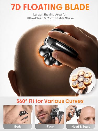 7D Detachable Floating Blade Electric Razor & 5-in-1 Grooming Kit for Men