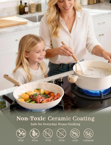 18-Piece Non-Stick Ceramic Cookware Set - Safe, Durable, Versatile Kitchen Pots & Pans