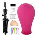 ROSY 23-Inch Wig Canvas Head Mannequin with Stand & Accessories for Wig Making