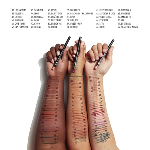 NYX PROFESSIONAL MAKEUP Suede Matte Lip Liner, Velvety-Smooth, Long-Lasting Formula For A Defined Lip Makeup Look - Girl Bye (Purple)