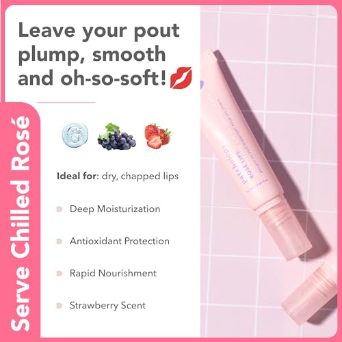 Patchology Ros? Lip Sleeping Mask - Overnight Lip Mask with Hyaluronic Acid and Resveratrol - Hydrating and Repairing Lip Gloss Treatment softens and heals dry cracked lips (14.7 ml)