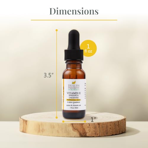 Unscented Organic Vitamin E Oil for Skin & Hair - 1 Fl Oz, Handcrafted, Non-GMO