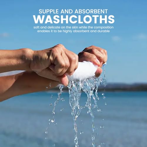 Bulk Cotton Washcloths 60 Pack - 12x12 Inch Soft Absorbent Face Cloths
