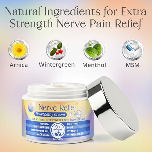 Neuropathy Nerve Cream for Feet & Legs – MSM, Arnica, Alpha Lipoic, Cooling Effect