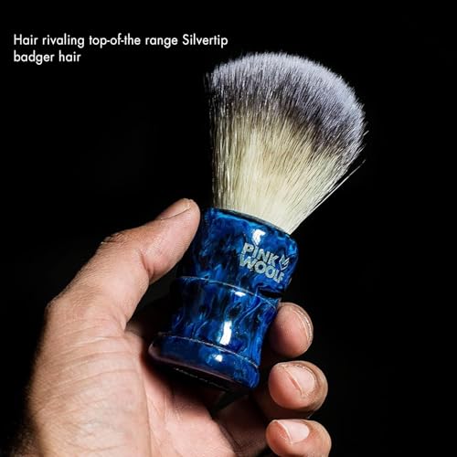 Luxury Shaving Brush for Men ? Dense Thick Knot, Premium Hair, Rich Lather for Cream & Soap, Traditional Wet Shaving Brush | BLUE MONSTER