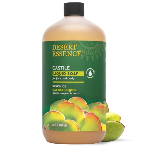 32 Fl Oz Desert Essence Tea Tree Castile Liquid Soap for Face & Body