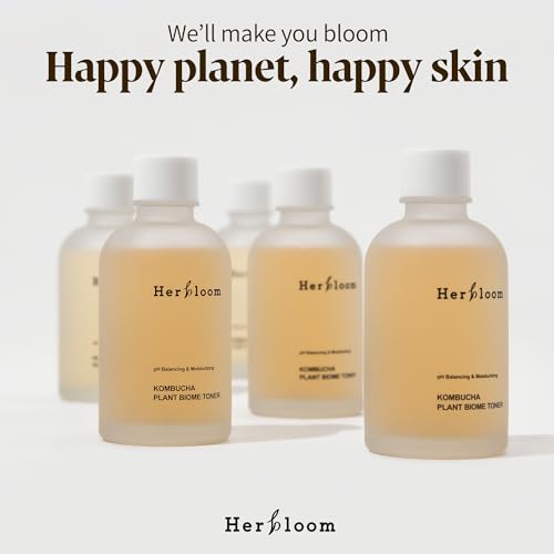 Herbloom Organic Kombucha Biome Toner - Hydrating Facial Toner with Hyaluronic Acid for Oily Skin, Vegan Korean Skincare, 5.07 fl oz