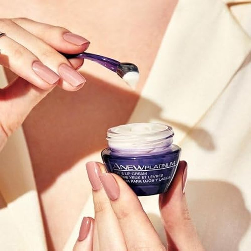 Anew Platinum Eye & Lip Cream with Paxillium Technology, Dual-Tip Applicator, Dermatologist-Tested, Fragrance-Free, Hypoallergenic, Vegan, 0.5 oz