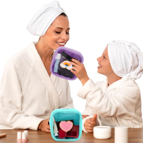 Mini Makeup Bags Set - 6 Pcs Preppy Macaron Colors, Nylon Travel Organizer, Cute & Durable