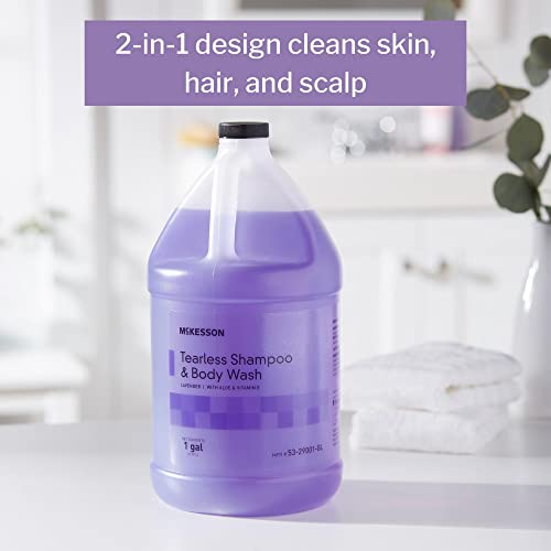 McKesson Shampoo and Body Wash with Aloe & Vitamin E, 1 Gallon [Pack of 1] Bulk, Refill, Tearless, Lavender