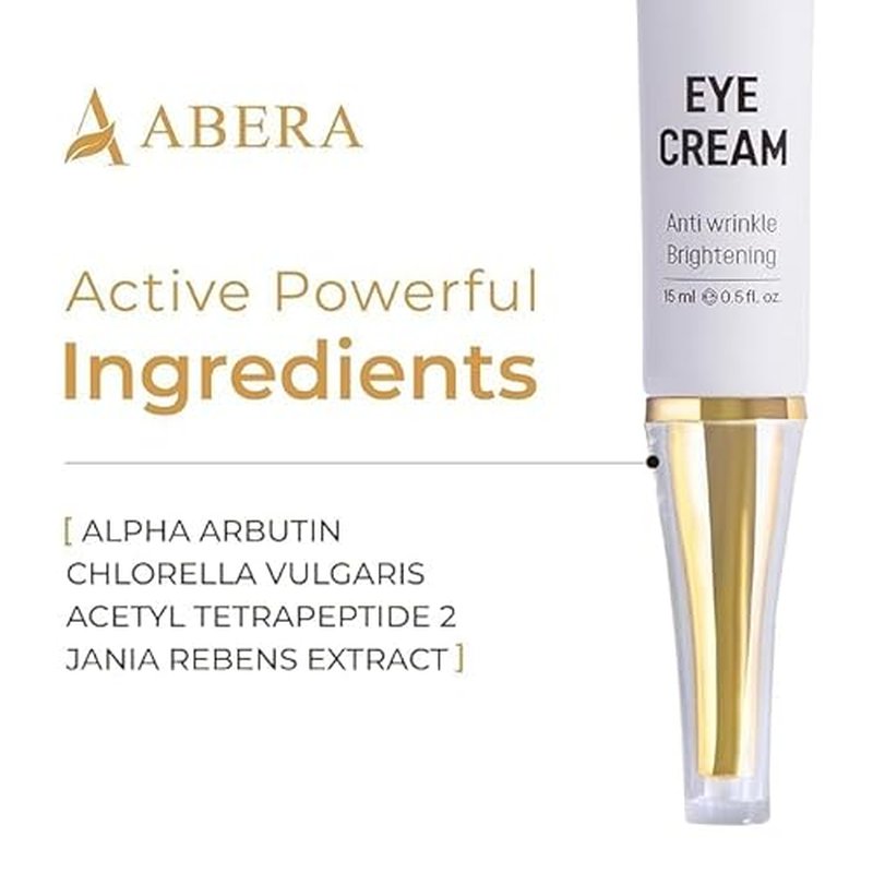 ABERA Natural Repair Eye Cream, Minimizes Under Eye Bags & Puffiness, Reduce Wrinkles, Fine Lines and Dark Circles, 0.5 fl.oz
