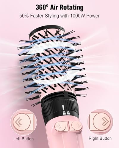 Farery 2-in-1 Hot Air Brush Set - One-Step Volumizer & Styling Tool in Pink