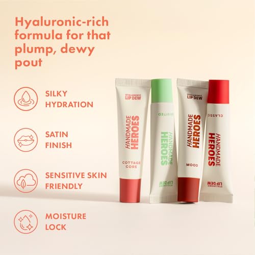 Vegan Tinted Lip Gloss Set with Hyaluronic Acid - Hydrating Lip Care, 4 Shades