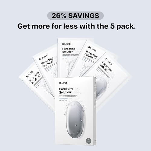 Dr.Jart+ Dermask Pore-Refining Charcoal Face Mask Set - 5 Pack for Oily Skin