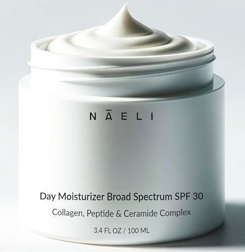 Face Moisturizer with SPF 30 - Anti-Aging Collagen & Peptide Cream, 3.4 oz - Lightweight Hydrating Sunscreen for All Skin Types