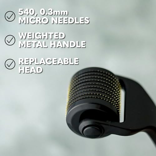 The Beard Club Derma Roller, Cleaning Spray & Replacement Head - Beard Roller with Cleaning Spray and Replacement Head