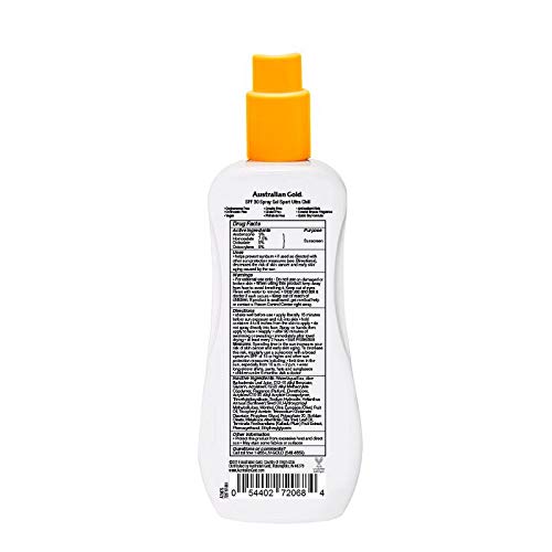 Australian Gold SPF 30 Sport Spray Gel Sunscreen | Pack of 4, Water & Sweat Resistant