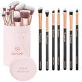 Kabuki Makeup Brush Set (Rose) with Eyeshadow Brush Set