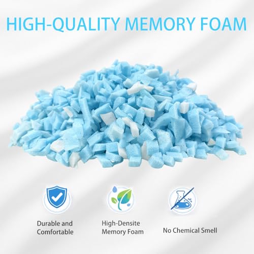 Hem Dgpy 30lb Blue and White Shredded Memory Foam Bean Bag Filler - Soft & Supportive