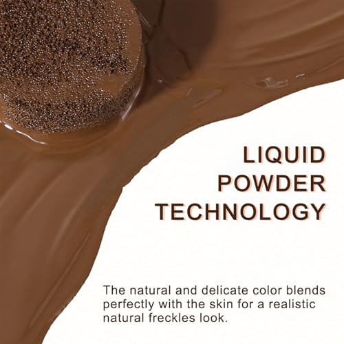Erinde Upgrade Liquid Freckle Pen, Fake Freckles Stamp Air Cushion, Long Lasting Waterproof Quick Dry Lifelike Magic Freckles Stamp Marker for Natural Sunkissed Makeup, 01 Saddle Brown